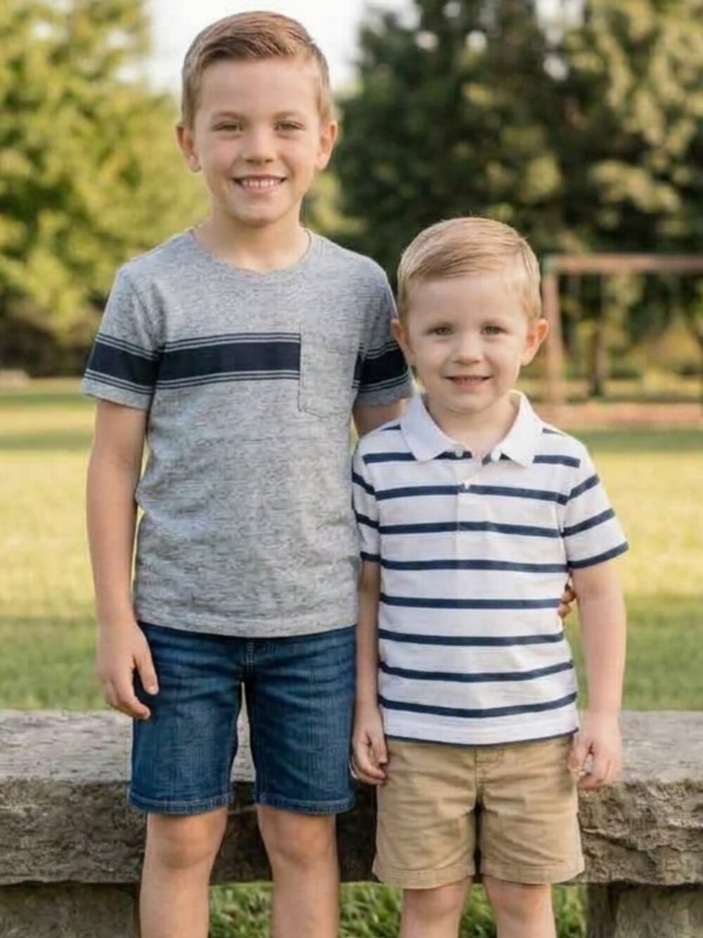 CAT & JACK Boys T-Shirt Tops Collared Striped White and Grey Bundle XS/S NEW